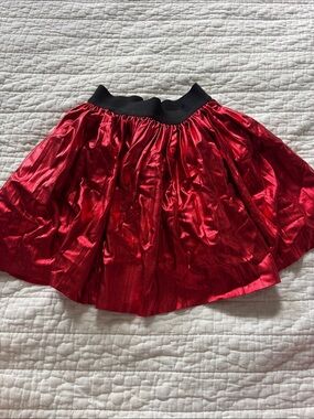 Tea Collection Shiny Red Skirt with Black Waistband